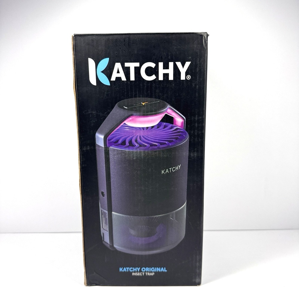 Katchy Automatic Indoor Insect‎ Trap Black UV Fan Glue Board Tested w Box